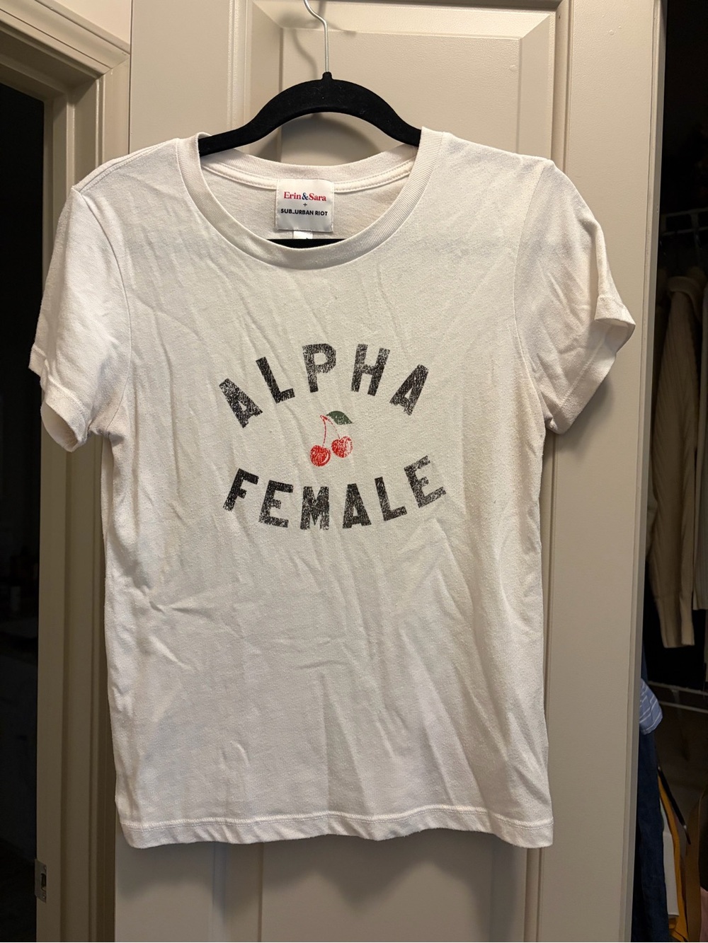 Erin&Sara x Sub_Urban Riot White "Alpha Female" Cherry Graphic Tee